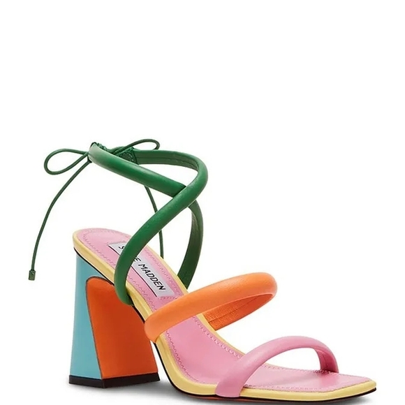 Steve Madden Shoes - Steve Madden Women's Punctual Colorblock Leather Strappy Sandals Size 7
